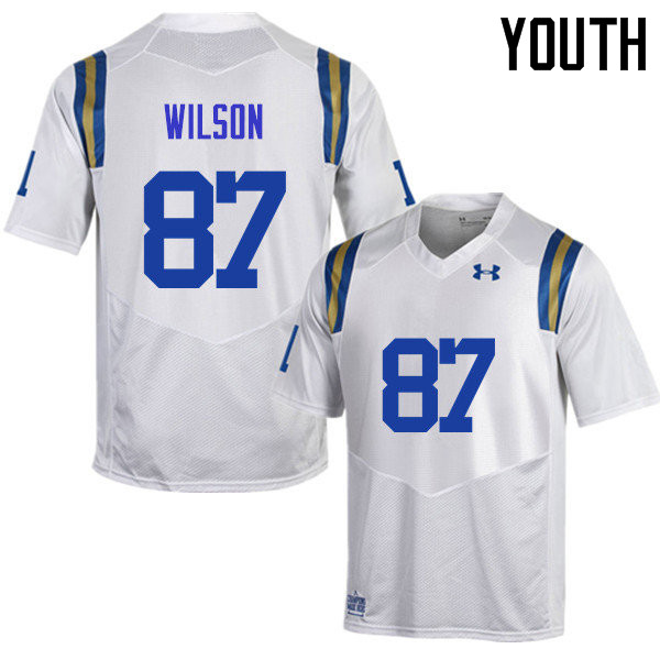 Youth #87 Jordan Wilson UCLA Bruins Under Armour College Football Jerseys Sale-White - Click Image to Close